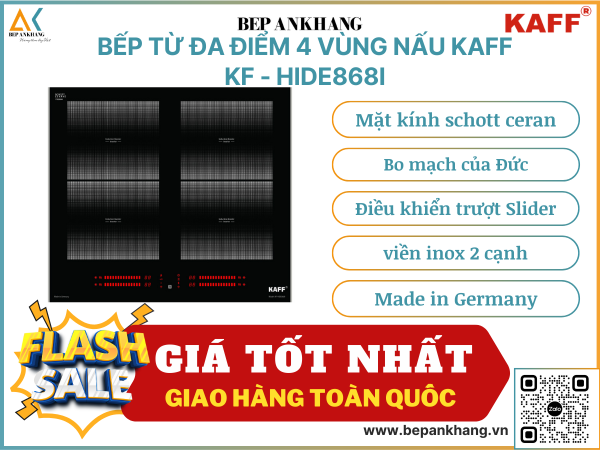 Bếp từ đa điểm 4 vùng nấu Kaff KF - HIDE868I